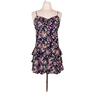 Edge Design By Mine L Floral Mini Ruffle Dress Nav